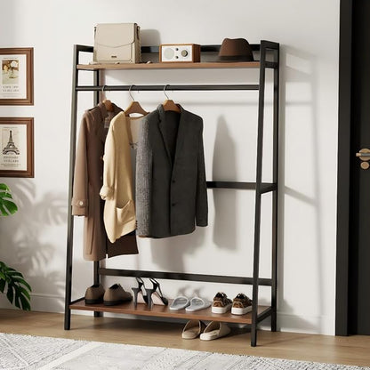 CycleCrew Open Wardrobe Garment Rack, Wood & Metal Clothes Rack | Hanging Rod 2 - Image 5