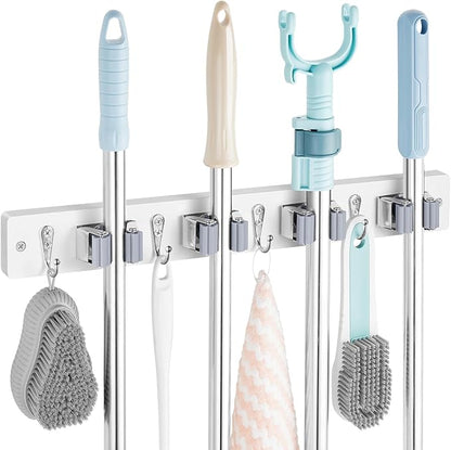 White Mop Broom Holder Wall Mount by OUTNILI