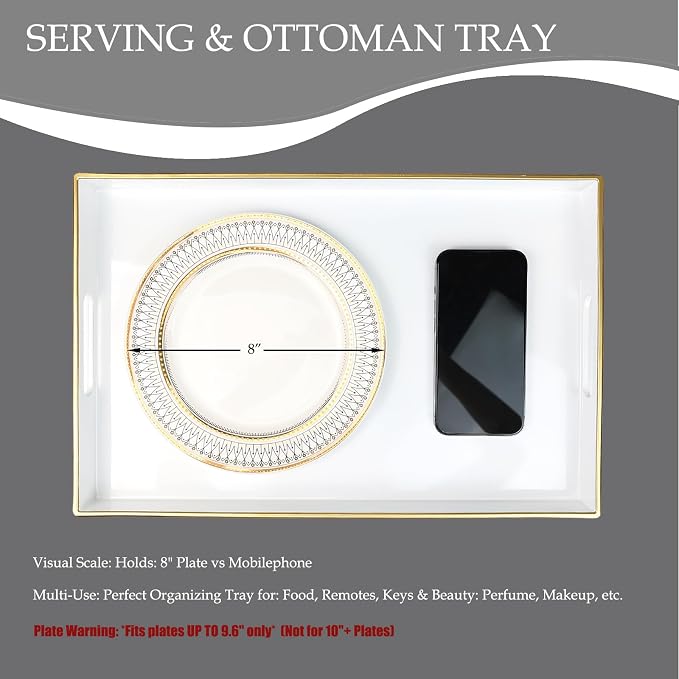 Spsyrine White Decorative Serving Tray - Image 4