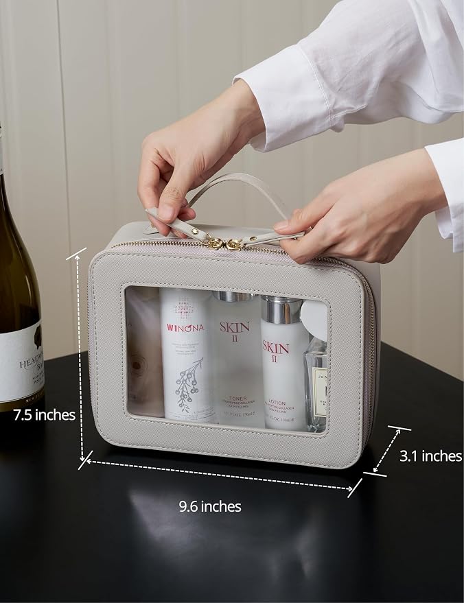 Popvibe Clear Makeup Bag Travel Cosmetic Case Transparent Toiletry Bag - Image 4