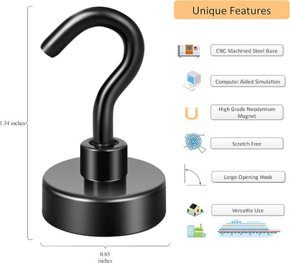 Neosmuk Magnetic Hooks, Heavy Duty 40lb+ Strong Magnet Hook - Image 2