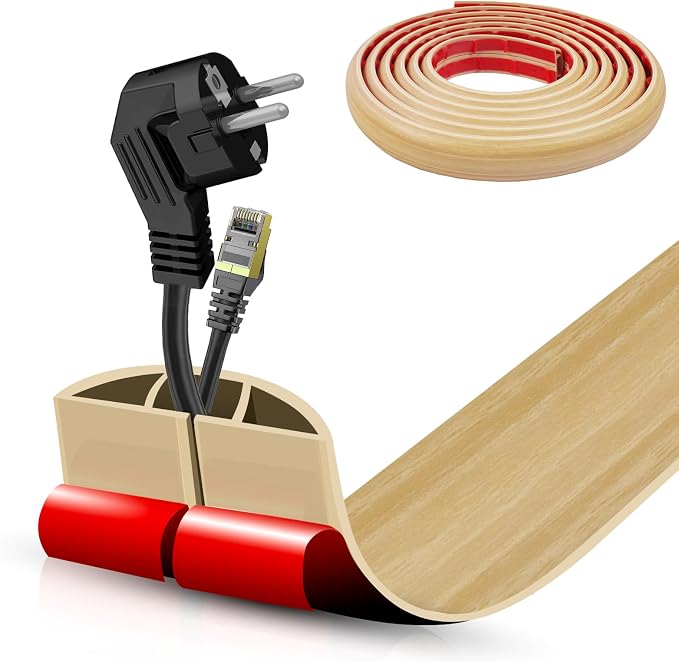 Floor Cord Cover Self Adhesive Cord Hider, 10FT Cable Management, Extension by DBHXXMB-HH