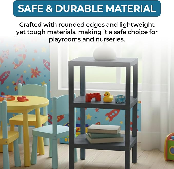 Honey-Can-Do 3-Tier Plastic Storage Shelf, Freestanding, closet or office - Image 5