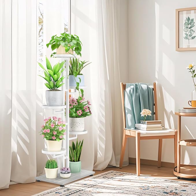 LASZOLA White 5 Tiered Plant Stand Indoors Heavy Duty Metal Rack, Sturdy Multi - Image 7