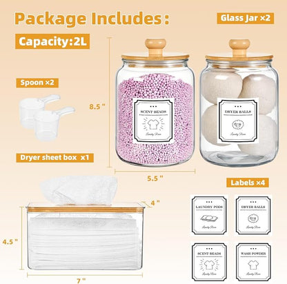 SUBEKYU Laundry Pod Containers and Dryer Sheet Holder - Image 2