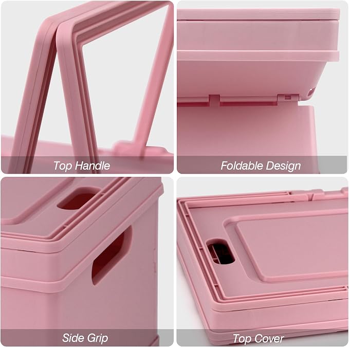 Collapsible Storage Crate, Foldable Plastic Basket - Image 3