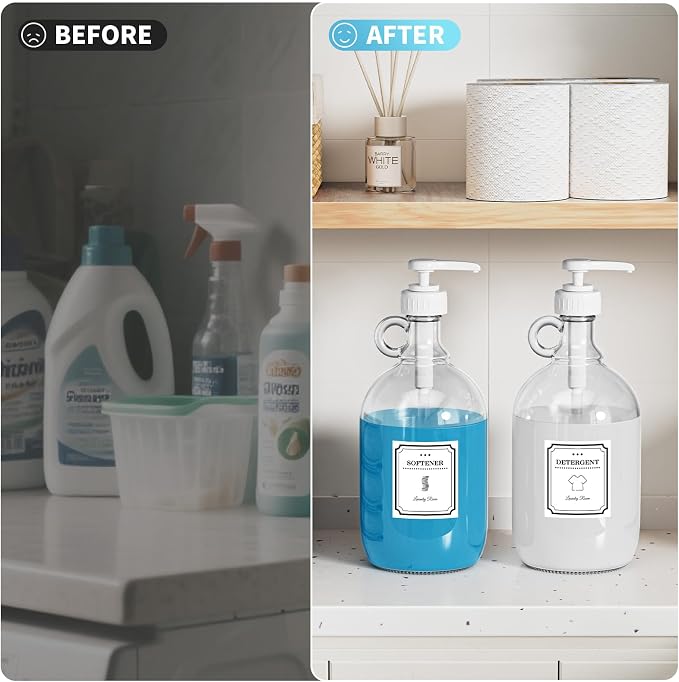 Laundry Detergent Dispenser, 64oz Fabric Softener Dispenser, Glass Liquid - Image 6