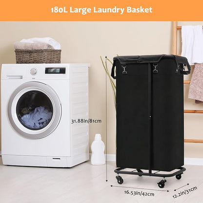 Longzhuo 47.55 Gal Rolling Laundry Basket - Image 4
