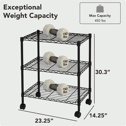 3 Tier Wire Shelving Unit Storage Rack, Metal Heavy Duty Utility Organizers - Image 3