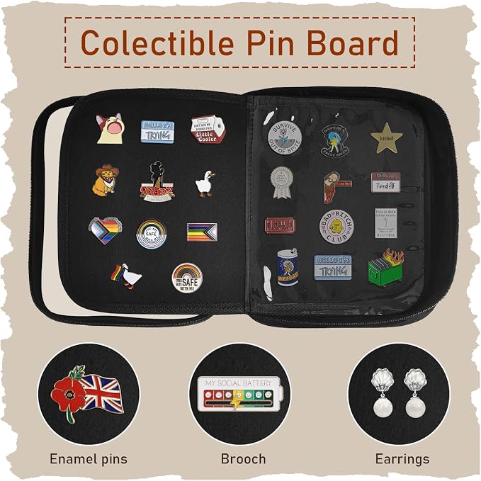 FR Multi-Function Enamel Pin Display Book, Detachable Binder Pin Bag - Image 4