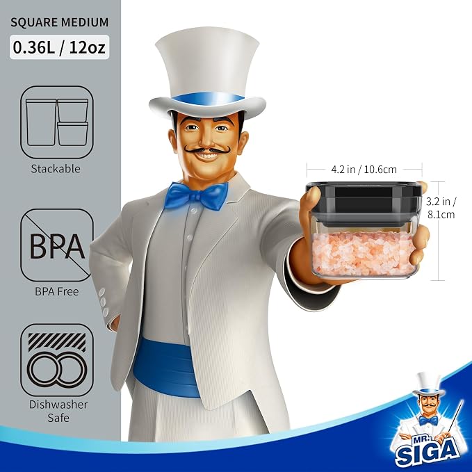 MR.SIGA 4 Pack Airtight Food Storage Container Set, BPA Free Kitchen Pantry - Image 3