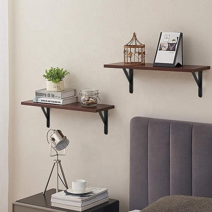8 Pack L8 x H 6" Black Heavy Duty Shelf Brackets - Image 6