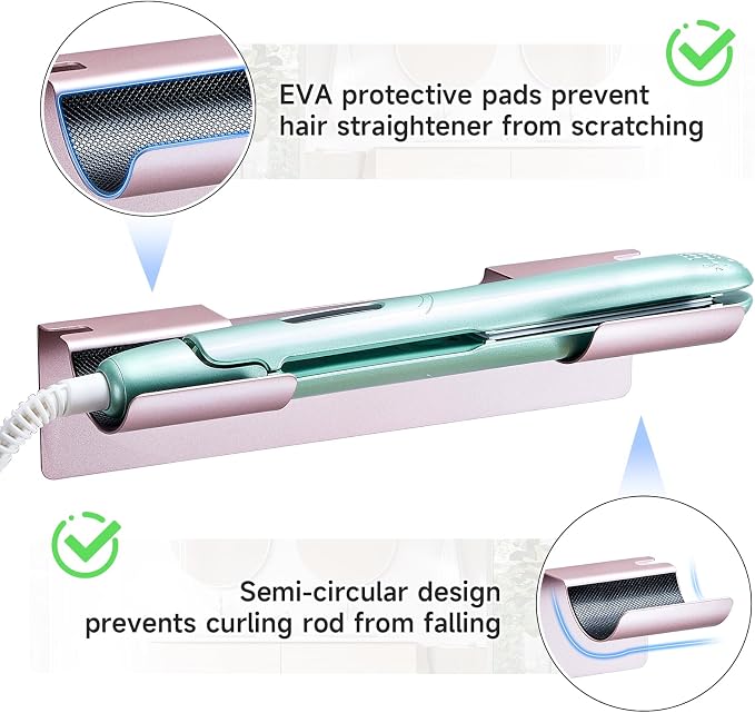 2 PCS Wall Mount Curling Iron Holder and Hair Tool Organizer - Image 7