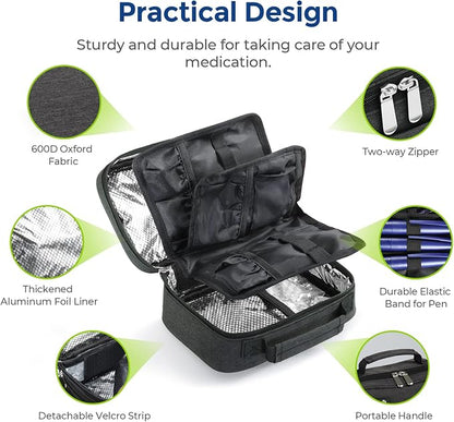 AUVON Large Insulin Cooler Travel Case, Longer Cooling Effect - Image 5