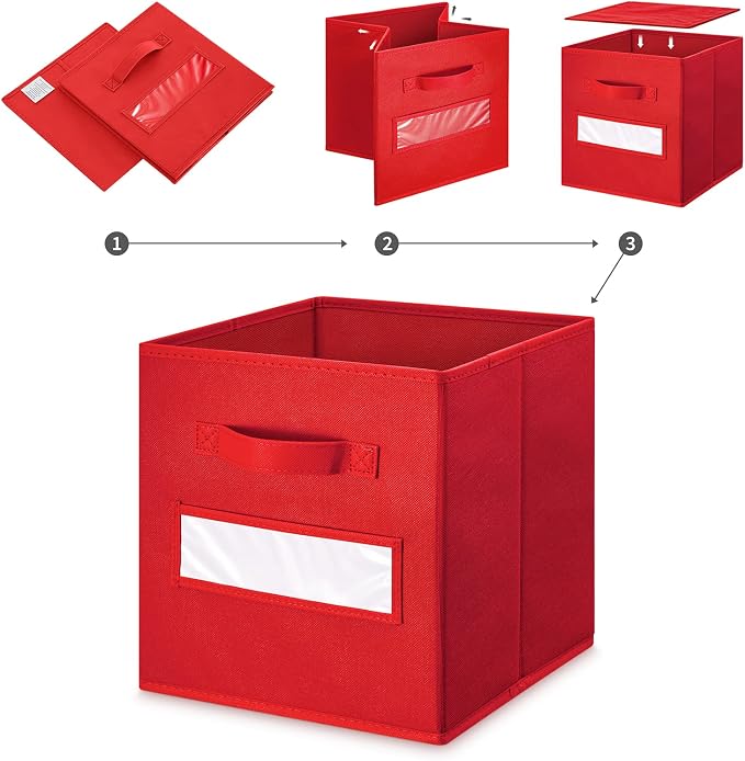 11 Inch Storage Cube, Storage bin, cube storage Foldable Fabric Cube Storage - Image 4