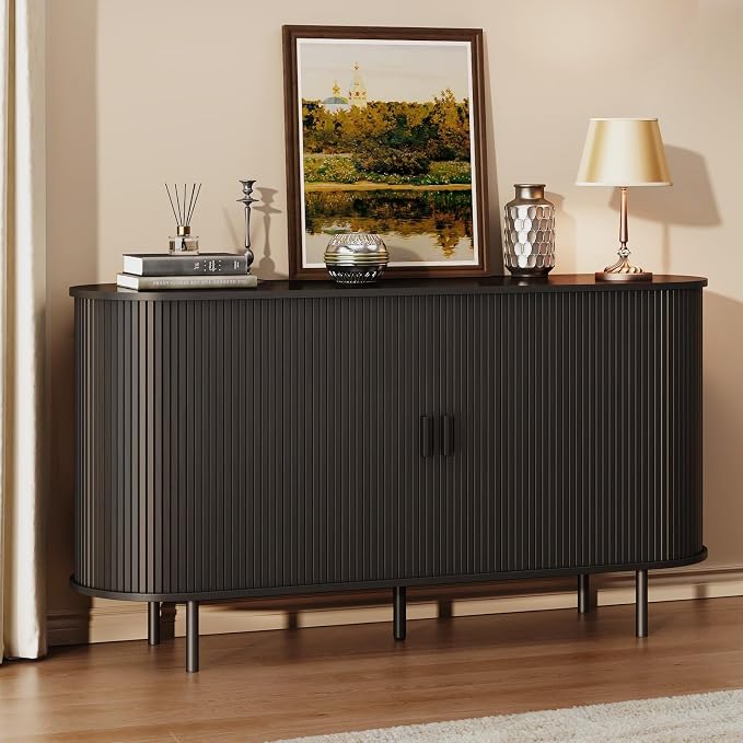 Buffet Sideboard Cabinet with Storage, Modern Accent Coffee Bar Console Table - Image 7