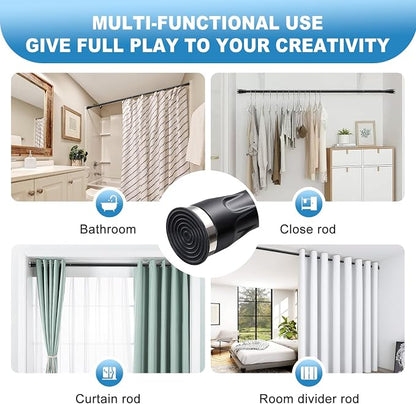 Tension Curtain Rod, 42 to 115 inch Adjustable Heavy Duty black shower curtain - Image 7