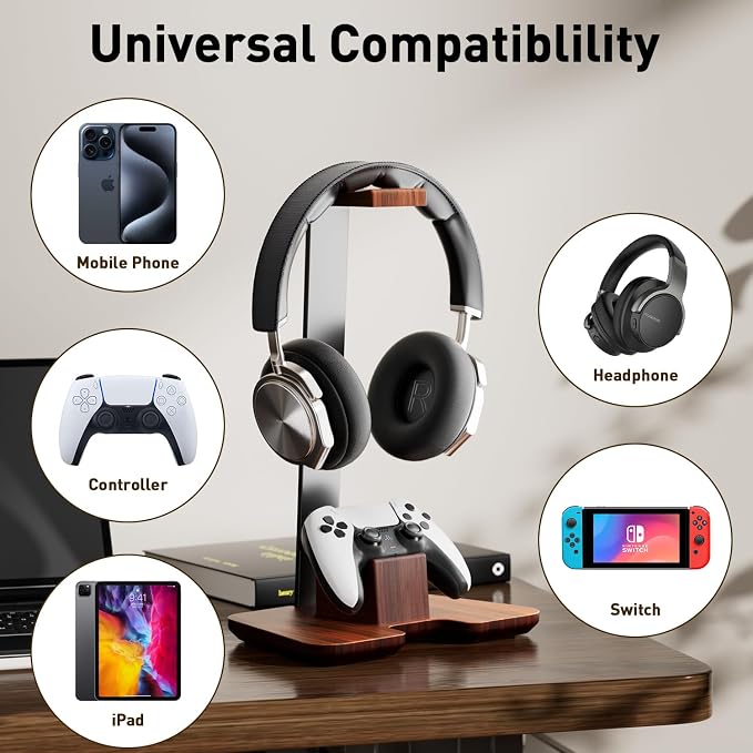 Controller Stand Wood Headphone Stand - Image 5