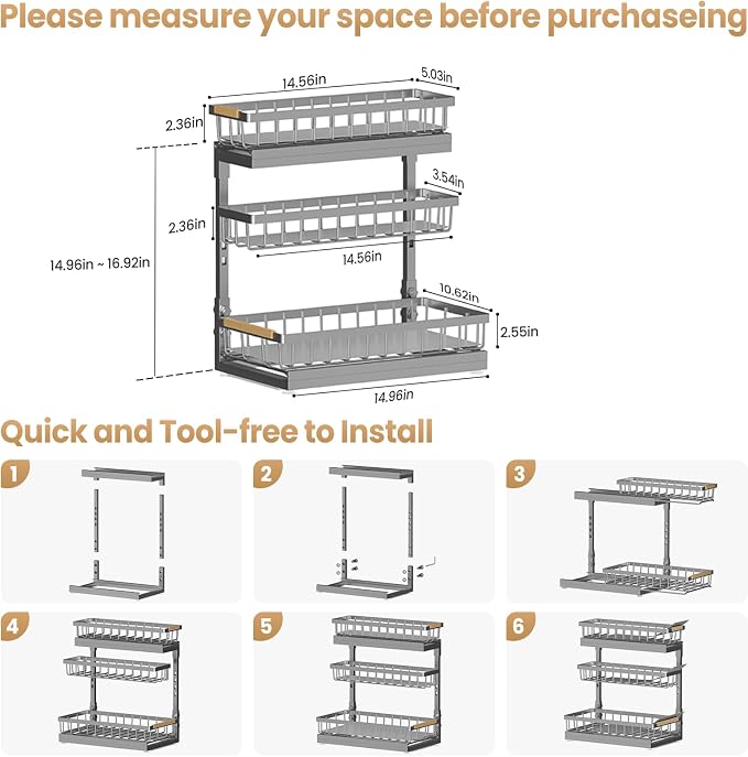 Under Sink Organizer and Storage - Image 9