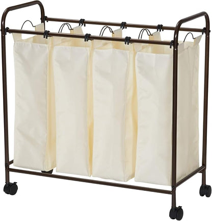 Household Essentials 7173 Rolling Quad Laundry Sorter - Image 11