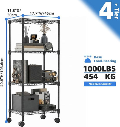 M MZG 4 Tiers Storage Shelves Load 1000 LBS, Metal Shelving Wire Metal Shelving - Image 3
