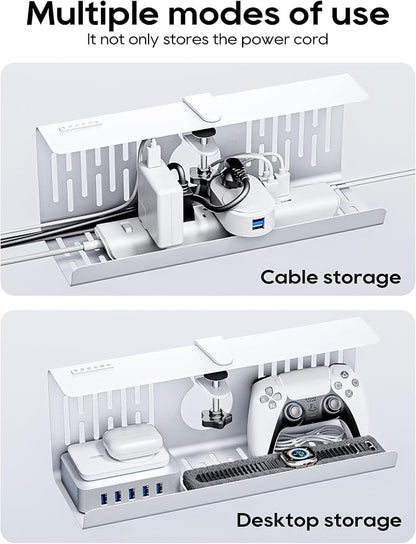 NODOCA No Drill Under Desk Cable Management Tray, Punch-Free Clamp on, Metal - Image 6