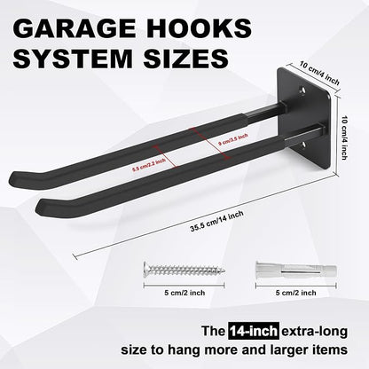 14 Inches Extra Large Garage Hooks, Tool Hanger Long Utility Storage Hooks - Image 2