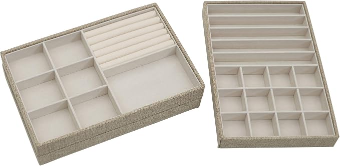 Household Essentials Stackable Jewelry Trays, 3 Varieties, Space - Image 4