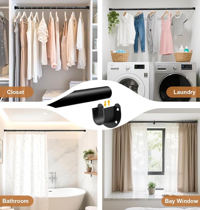 Adjustable Closet Rod, 16 to 102 Inche Stepless Heavy Duty Closet Rods - Image 7