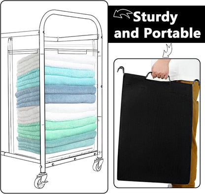 Windyun 3 Pcs Hypotenuse Laundry Sorter Replacement Bags Hamper Cart Removable - Image 5