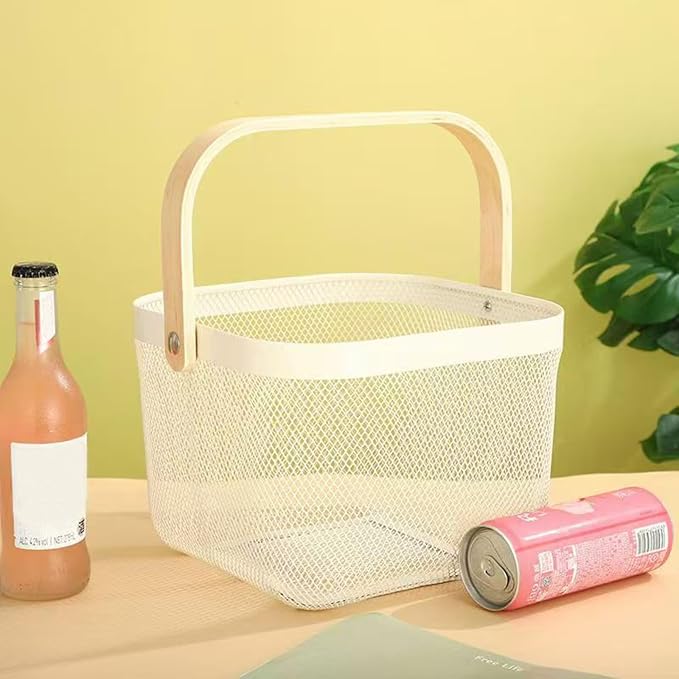 AJIODA Metal Mesh Wire Basket, Small Steel Basket - Image 6