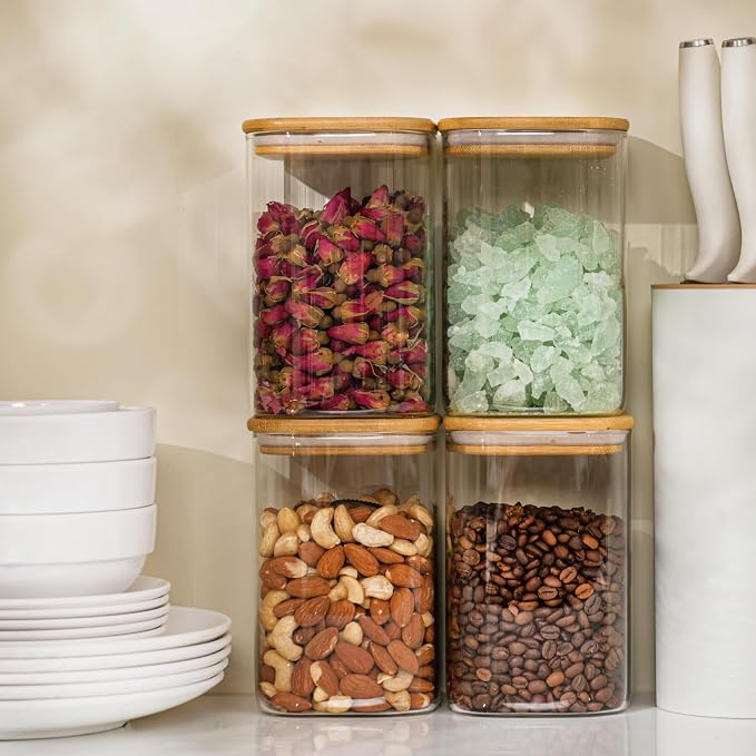 37oz Airtight Glass Square Storage Canisters - Image 7