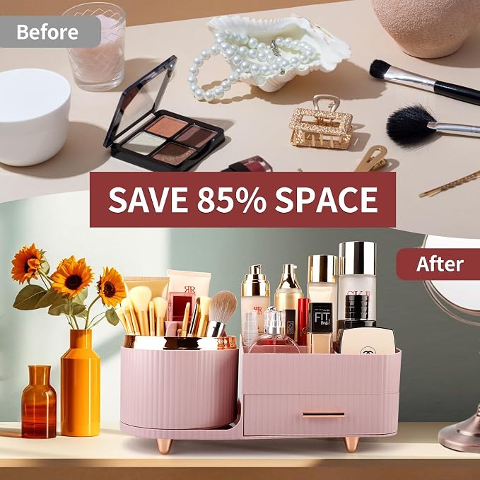 Makeup Organizer for Vanity, Cosmetic Display Case - Image 2