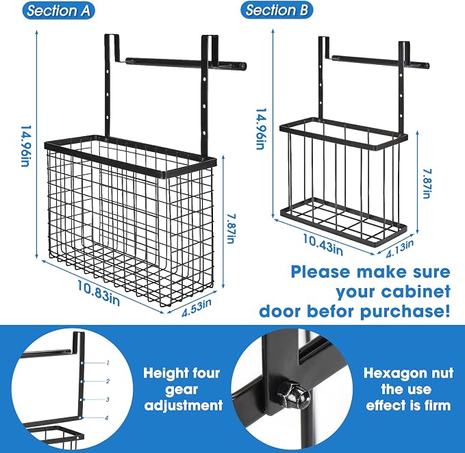 2 Pack Cabinet Door Organizer, Over The Cabinet Door Organizer - Image 4