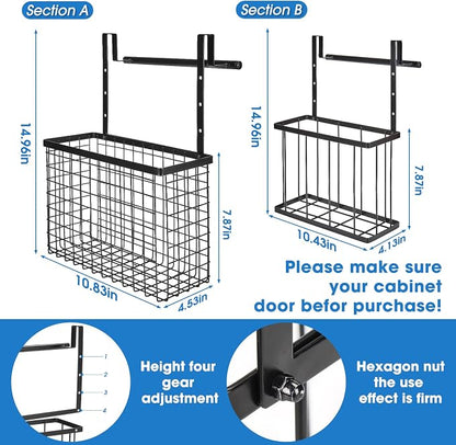 2 Pack Cabinet Door Organizer, Over The Cabinet Door Organizer - Image 4