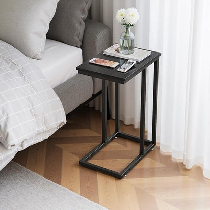 VECELO C Shaped End Side Table for Sofa Couch and Bed Snack TV Tray for Living - Image 8