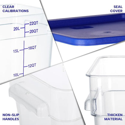 4 Pack Food Storage Containers, 22 Quart - Image 3