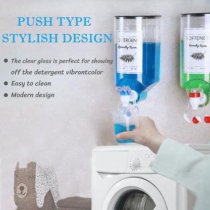 2 PCS Laundry Detergent Dispenser, 44 oz Wall Mounted Laundry Soap Dispenser - Image 6