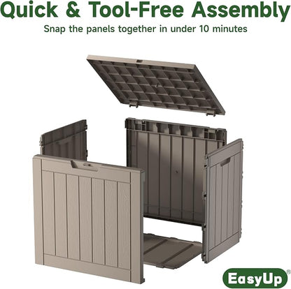 EasyUp 39 Gallon Outdoor Storage Box Waterproof, Resin Outdoor Deck Box - Image 6