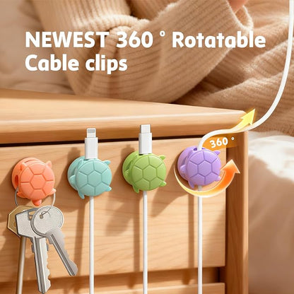 8 Pack Rotatable Cable Clips, Cord Organizer Spring Clip Cord Holder - Image 3