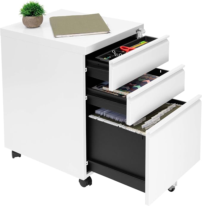 Mount-It! 3 Drawer Cabinet for Under Desk - Image 4