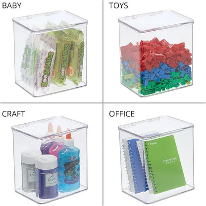 mDesign Kids Plastic Stackable Toy Storage Organizer Box Container - Image 7