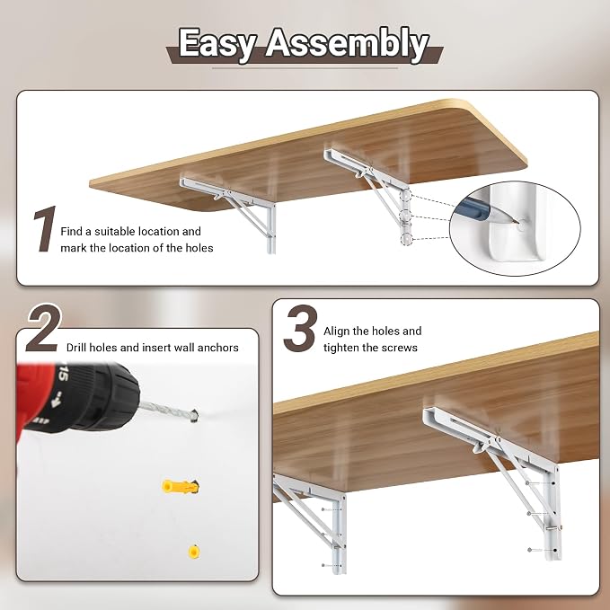 Wall Mounted Folding Table 47.2”L x 19.7”W, Laundry Folding Table - Image 5