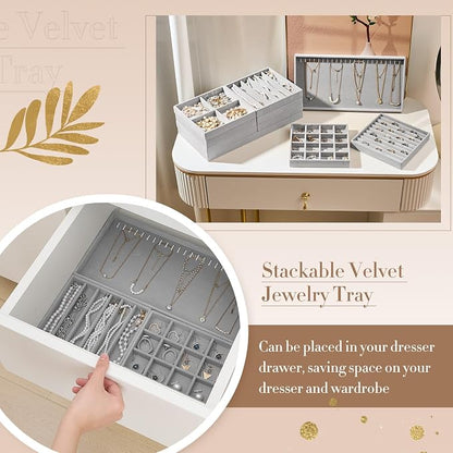 Cinnvoice Set of 10 Stackable Jewelry Organizer Trays - Image 3