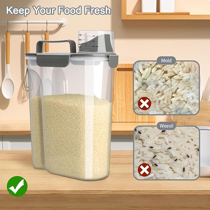 Komzon Rice Storage Containers, Airtight Cereal Containers Storage 20+10 lb - Image 4
