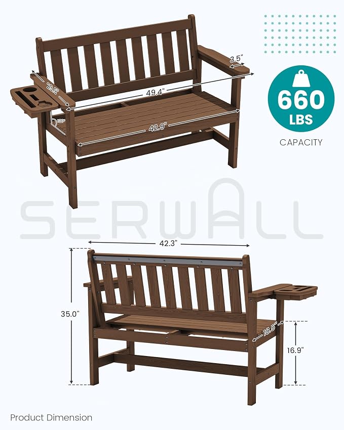 SERWALL HDPE Outdoor Bench - Image 3