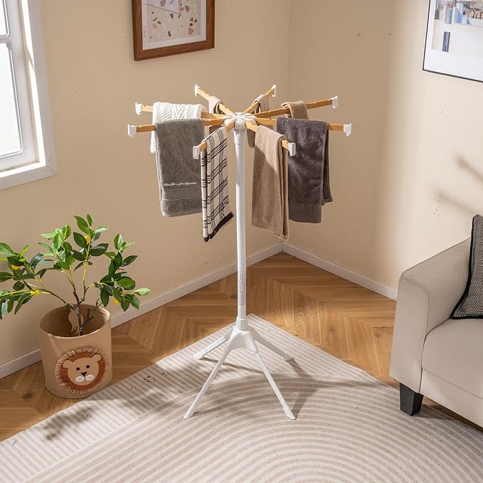 Giantex 4 Legs Clothes Drying Rack, Foldable Laundry Drying Rack - Image 7