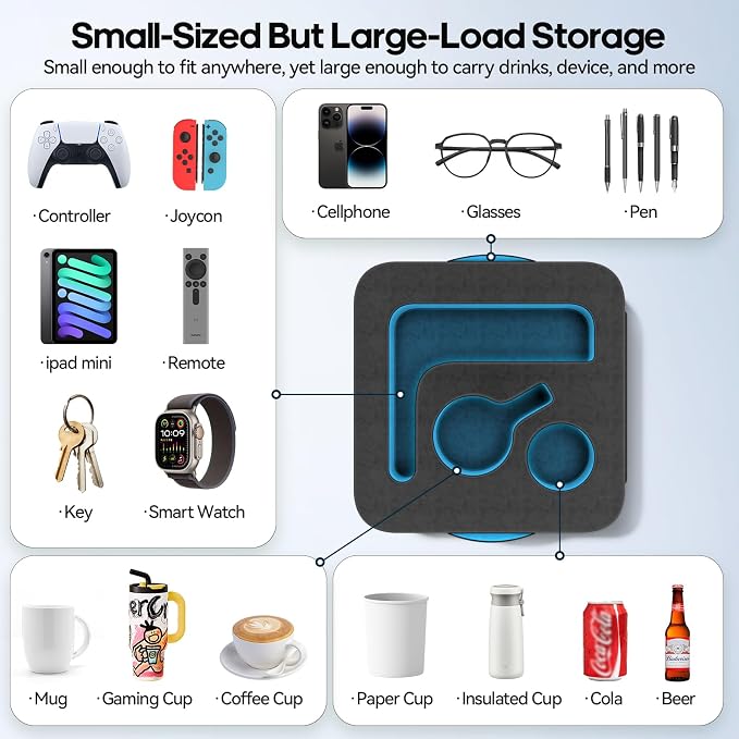 Couch Cup Holder Pillow, Sofa and Bed Organizer Caddy - Image 2