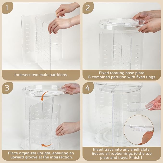 Boxalls Makeup Organizer Rotating Large Capacity, 360 Makeup Carousel - Image 6