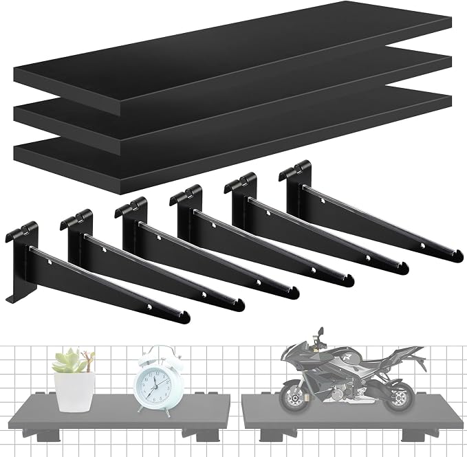 3 Pcs Gridwall Shelf with Metal Brackets, Visualizer, Workbench and Bitchenette by ALFFUN